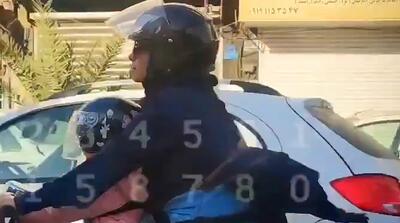  مادر و فرزند موتورسوار ایرانی که وایرال شدند