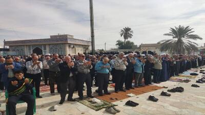  اقامه نماز باران در لارستان به روایت تصاویر