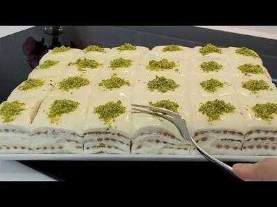  خوشمزه ترین کیک بیسکویتی / می توانید از این کرم روی هر کیکی استفاده کنید، طعم فوق العاده ای دارد!