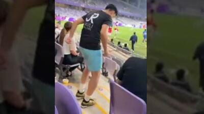  روپایی زدن مهدی حب درویش با ساچمه در بین دو نیمه ایران و ازبکستان