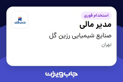  استخدام مدیر مالی در صنایع شیمیایی رزین گل