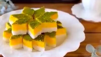 شیرینی لوز نارگیلی آموزش امروز برای عصرانه شما + فیلم