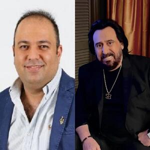  خوش و بش صمیمانه شهرام شب‌پره و علی اوجی در صحنه نمایش در دبی + فیلم - سلام نو