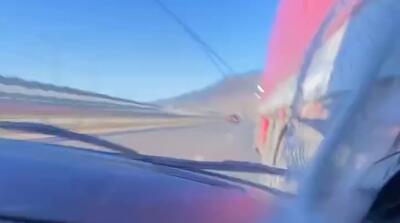  لحظه تصادف ترسناک خودروی سواری با تریلی