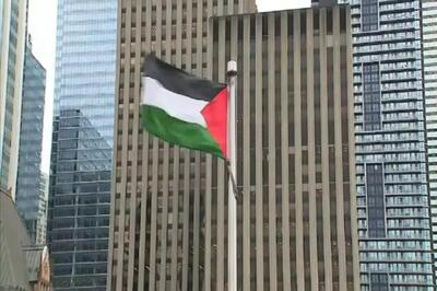  اهتزاز گسترده پرچم فلسطین در شهرهای کانادا