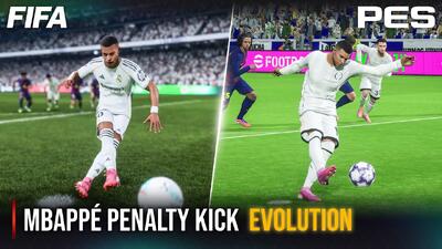  مقایسه ضربات پنالتی کیلیان امباپه در بازی‌های FIFA و PES