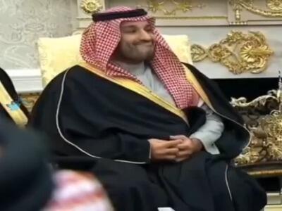  حرکات دست و صورت بن‌سلمان هنگام صحبت ترامپ درباره حمله به مراکز هسته‌ای ایران
