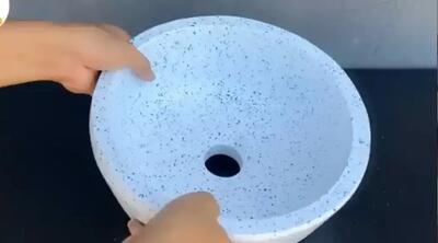  آموزش ساخت روشویی با سیمان و سطل پلاستیکی (فیلم)