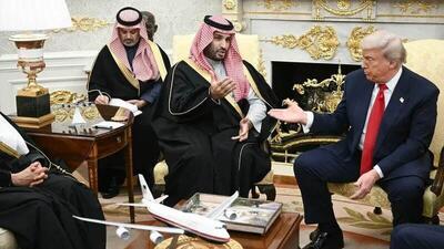  تیک بن سلمان در دیدار با ترامپ (+فیلم)
