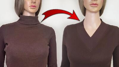  نحوه تبدیل یقه اسکی به یقه هفت در خانه / خیلی سریع و راحته
