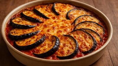  طرز تهیه بادمجان با پنیر و گوجه دستور ساده و بدون سرخ کردن
