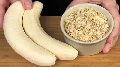  ۱ فنجان جو دوسر + ۲ موز = دستور پخت صبحانه رژیمی بدون نیاز به آرد و شکر