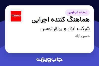  استخدام هماهنگ کننده اجرایی در شرکت ابزار و یراق توسن