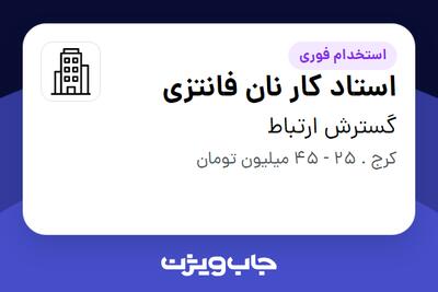  استخدام استاد کار نان فانتزی - آقا در گسترش ارتباط