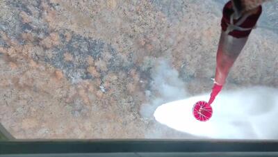  آتش‌سوزی در منطقه الیت چالوس مازندران در آستانه مهار کامل+فیلم