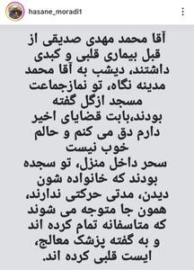  جزئیات تازه از فوت محمد مهدی صدیقی