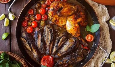  طرز تهیه خوراک مرغ و بادمجان