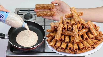  با کمی کنجد و عسل شیرینی درست کنید و با چای عصرانه بخورید