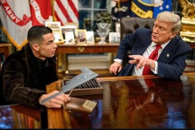  توضیح ترامپ به رونالدو از بمباران مراکز هسته‌ای ایران با بمب افکن B2+عکس