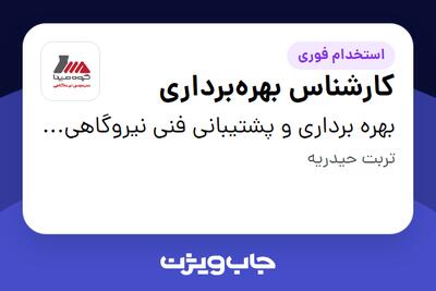  استخدام کارشناس بهره‌برداری - آقا در بهره برداری و پشتیبانی فنی نیروگاهی مپنا