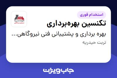  استخدام تکنسین بهره‌برداری - آقا در بهره برداری و پشتیبانی فنی نیروگاهی مپنا