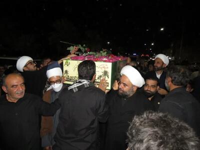  مراسم وداع و تشییع پیکر شهید گمنام در سیراف برگزار شد