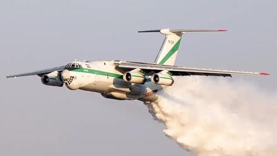  ورود هواپیمای ایلوشن برای اطفای حریق جنگل‌های چالوس (فیلم)