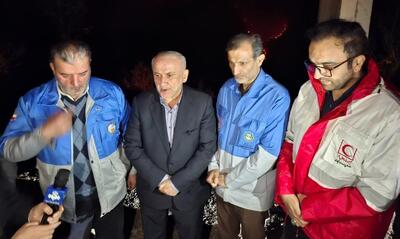  حضور میدانی استاندار مازندران در دل آتش‌سوزی چالوس