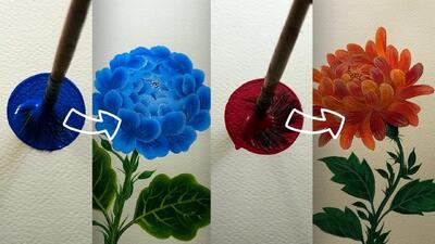  دو روش مختلف برای نقاشی گل | نقاشی آسان گل!