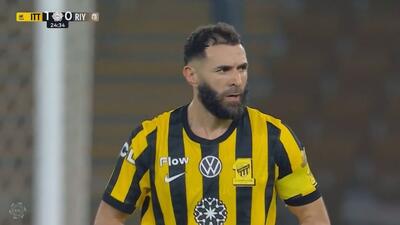  گل اول الاتحاد به الریاض (کریم بنزما)