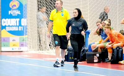  قضاوت معلم کرجی در فینال فوتسال دانش‌آموزان دختر جهان