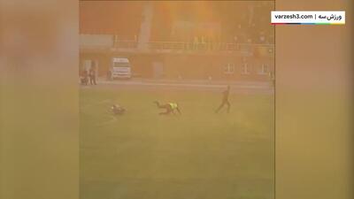  مامور نیروی انتظامی، حسین حسینی را زمین زد!