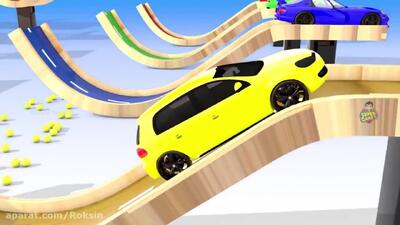  کارتون ماشین بازی طولانی | سقوط ماشین های جدید
