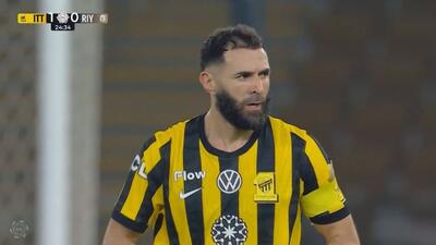  گل اول الاتحاد به الریاض (کریم بنزما)