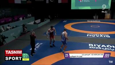  مدال طلای زارع پایان کار کشتی آزاد ایران در ریاض