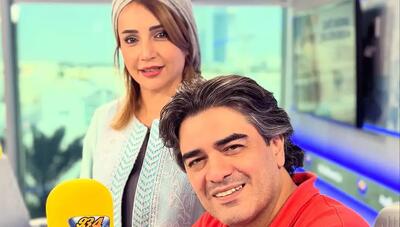  قاب مشترک «شبنم قلی‌خانی» و «سامان احتشامی» در دبی؛ گفتگوی بازیگر و پیانیست پشت میکروفون رادیو (عکس)