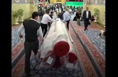  فرش‌های حرم حضرت عباس تعویض شد