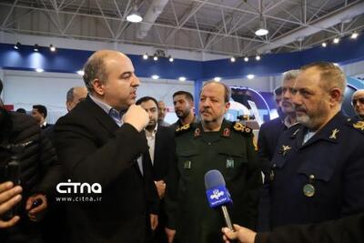  بازدید وزیر دفاع از غرفه پژوهشگاه فضایی ایران در نمایشگاه ایران ژئو