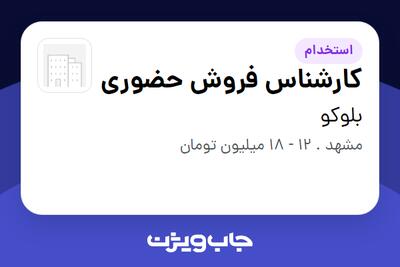  استخدام کارشناس فروش حضوری در بلوکو