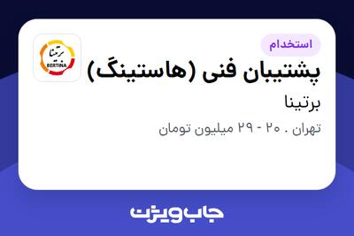  استخدام پشتیبان فنی (هاستینگ) - آقا در برتینا