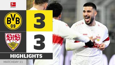  ویدیو| خلاصه بازی دورتموند ۳ - اشتوتگارت ۳/ جذاب، پرگل و هیجان‌انگیز