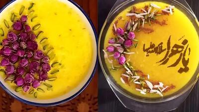  20 روش خاص و ساده برای تزئین شله زرد در ایام فاطمیه