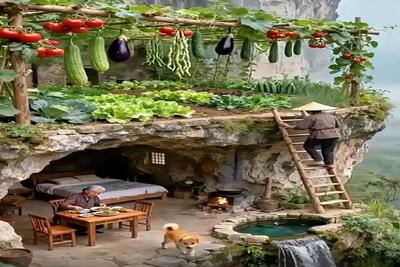  معماری خلاقانه؛ پیرزن برا بازنشستگیش بیخ کوه خونه ساخت 2 طبقه بالاش مزرعه زندگی اینه