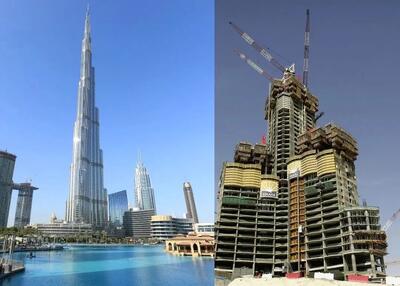  ابر ساخت و سازها؛ مراحل ساخت برج خلیفه و مدل ایستادن غول عربی بر روی شن
