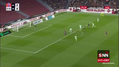  گل سوم بارسلونا توسط فرامین لوپز در دقیقه 48