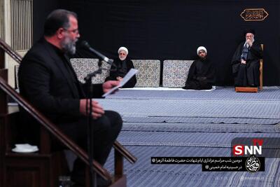 از شعرخوانی محمدرضا بذری تا طنین شعار «مرگ بر اسرائیل» در شب دوم مراسم عزاداری حضرت زهرا(س) در حسینه امام خمینی(ره) + فیلم