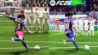  مقایسه جزئیات گرافیکی در ضربات آزاد از FIFA 94 تا EA FC 26