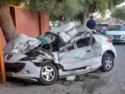  تصادف ۲۰۷ در چهارراه نخل ناخدای بندرعباس جان راننده را گرفت