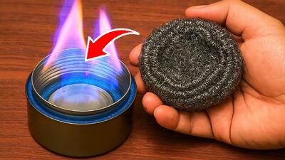  آموزش ساخت یک مینی اجاق با سیم ظرفشویی و قوطی معمولی