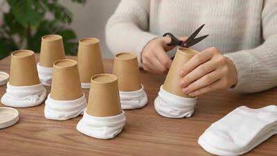  ایده خلاقانه کاردستی با لیوان و جوراب کاغذی